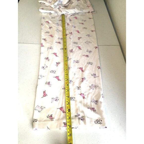 CAROLE HATCHMAN- WOMENS WHITE WITH DOGS PRINT ELASTIC WAIST PAJAMA BOTTOM MEDIUM - Picture 6 of 6